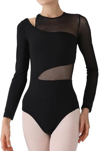 Dance Elite - Melisande - Nylon and Mesh Jointed Dance Leotard with Long Sleeve for Women in Saudi Arabia