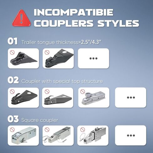 Trailer Lock for 1-7/8", 2",2-5/16" & Bulldog Couplers, Heavy-Duty Hardened Steel Trailer Tongue Locks with Fully Covered Anti-Theft Design, Powder-Coated for Weather Resistance in Saudi Arabia