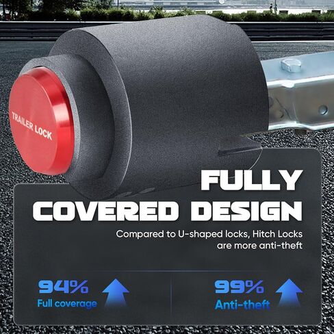 Trailer Lock for 1-7/8", 2",2-5/16" & Bulldog Couplers, Heavy-Duty Hardened Steel Trailer Tongue Locks with Fully Covered Anti-Theft Design, Powder-Coated for Weather Resistance in Saudi Arabia