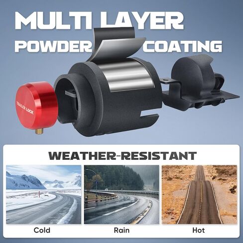 Trailer Lock for 1-7/8", 2",2-5/16" & Bulldog Couplers, Heavy-Duty Hardened Steel Trailer Tongue Locks with Fully Covered Anti-Theft Design, Powder-Coated for Weather Resistance in Saudi Arabia