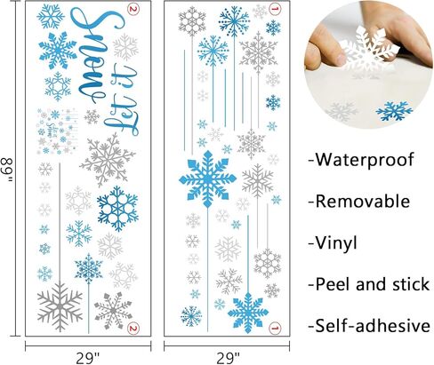 Mfault Merry Christmas Snowman Wall Decals Stickers, Xmas Tree Sleigh Peppermint Candy Decorations Bedroom Art, Snowflake New Year 2025 Party Home Kitchen Decor Holiday Gift in Kuwait
