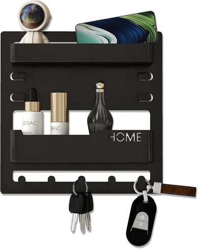 منظم أرفف الحائط بجانب السرير، حامل عائم على الحائط مع لاصق للهاتف وجهاز التحكم عن بعد والمفاتيح، رف صغير بدون حفر لغرفة النوم والنوم والمساحات الصغيرة (أبيض) in Kuwait