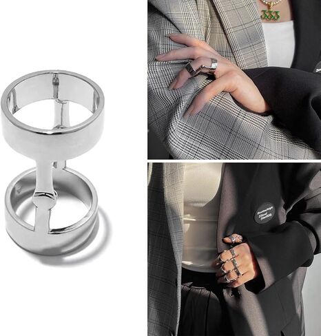 -Finger Joint Punk Rock Hinged Double Loop Long Rings Jewelry Halloween Cosplay Metal in Kuwait