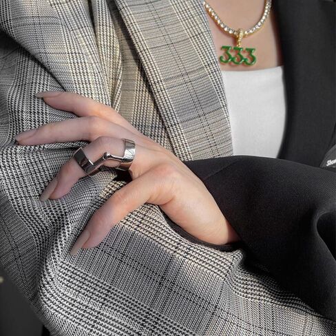 -Finger Joint Punk Rock Hinged Double Loop Long Rings Jewelry Halloween Cosplay Metal in Kuwait