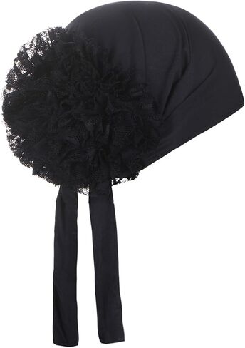 قبعات عمامة كيميائية للنساء - قبعات غطاء للرأس صلبة على شكل زهرة من الدانتيل، غطاء للرأس للعلاج الكيميائي للسرطان، غطاء لتساقط الشعر in Kuwait