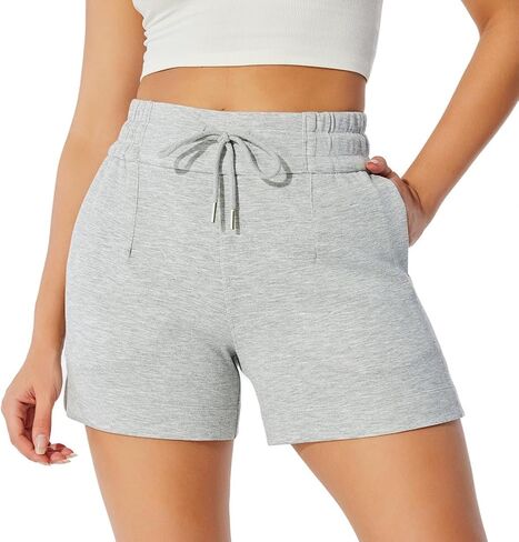NIMENJOJA Womens High Waisted Sweat Shorts Drawstring Workout Lounge Shorts for Athletic Gym with Pockets in Saudi Arabia