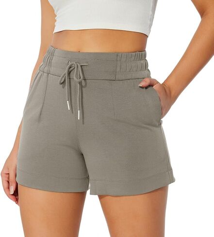 NIMENJOJA Womens High Waisted Sweat Shorts Drawstring Workout Lounge Shorts for Athletic Gym with Pockets in Saudi Arabia