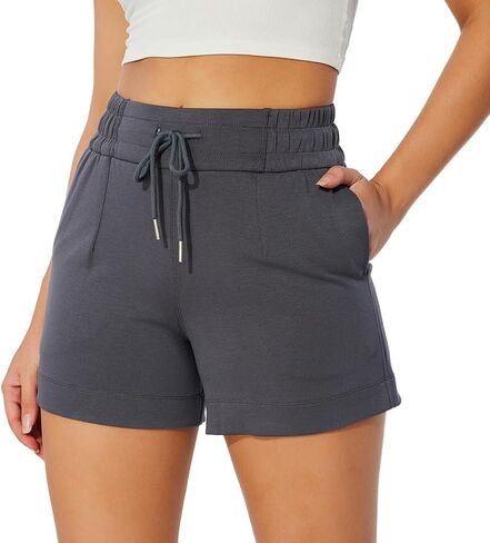 NIMENJOJA Womens High Waisted Sweat Shorts Drawstring Workout Lounge Shorts for Athletic Gym with Pockets in Saudi Arabia