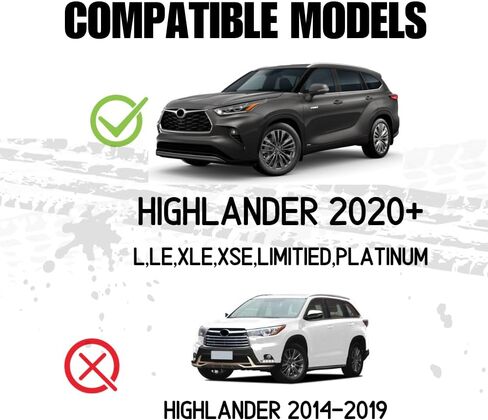 خطوات جانبية مناسبة لسيارة تويوتا هايلاندر 2020-2024 2025 L,LE,XLE,XSE,Limited, لوح الجري Nerf Bar in Kuwait