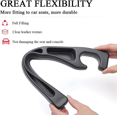 Pukonger حشو فجوة مقعد السيارة متوافق مع ملحقات نيسان روج، حاجز سد فجوة المقعد مع منظم فتحة تخزين، حامل أكواب السيارة غير قابل للانزلاق، عبوة من قطعتين باللون الأسود in Kuwait