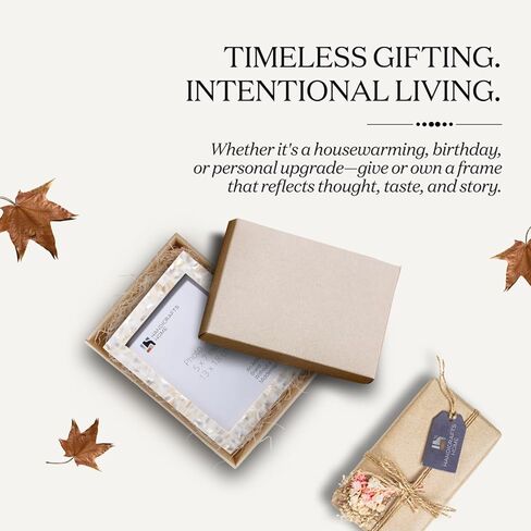 مجموعة إطارات صور Handicrafts Home مقاس 5x7 مكونة من 3 قطع، مصنوعة من عرق اللؤلؤ، ومغطاة بصور زجاجية مقاس 5x7، لعرض سطح الطاولة وإطار صور مثبت على الحائط، باللون الأبيض in Kuwait