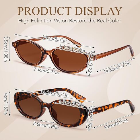 JATEBI Retro Oval Sunglasses for Women - 4 Pack Y2K Cat Eye Sun Glasses UV400 90s Trendy Narrow Shades Eyewear in Saudi Arabia