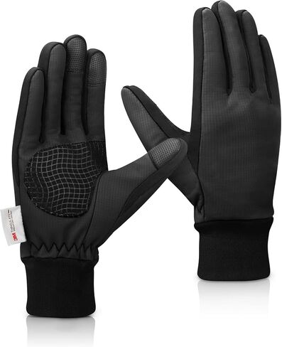 Winter Gloves for Men Women - Cold Weather Durable Waterproof PU Leather Fleece - Touchscreen Thermal Grip Gloves in Saudi Arabia