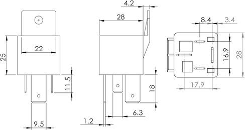 BOSCH 0986AH0080 Normal Open Mini Relay with Integral Mounting Bracket - 4 Pins, 12V DC, 70 Amp - Single in Saudi Arabia