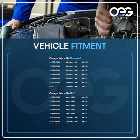 OEG Parts New Alternator Compatible With Chevrolet Truck Silverado Suburban GMC Sierra 1500 2500 V8 4.3L 4.8L 5.3L 6.0L 99 00 01 02 1999 2000 2001 2002, Suburban 5.3L 2000-2002, Yukon 5.3 6.0 00-02 in Kuwait