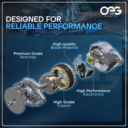 OEG Parts New Alternator Compatible With Chevrolet Truck Silverado Suburban GMC Sierra 1500 2500 V8 4.3L 4.8L 5.3L 6.0L 99 00 01 02 1999 2000 2001 2002, Suburban 5.3L 2000-2002, Yukon 5.3 6.0 00-02 in Kuwait