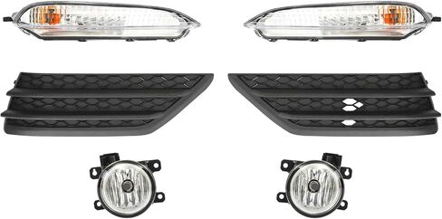 Front Fog Light Assembly Compatible with Honda Pilot 2016 2017 2018 Halogen Light Source Driver Left and Right Passenger Side Fog Lamps with Cover & Turn Signal Lamp (Included Bulbs) HO1038130 in Kuwait