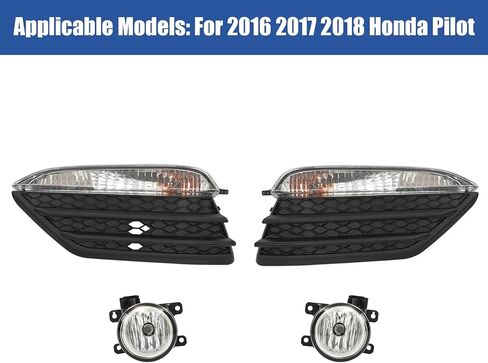 Front Fog Light Assembly Compatible with Honda Pilot 2016 2017 2018 Halogen Light Source Driver Left and Right Passenger Side Fog Lamps with Cover & Turn Signal Lamp (Included Bulbs) HO1038130 in Kuwait