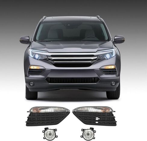 Front Fog Light Assembly Compatible with Honda Pilot 2016 2017 2018 Halogen Light Source Driver Left and Right Passenger Side Fog Lamps with Cover & Turn Signal Lamp (Included Bulbs) HO1038130 in Kuwait