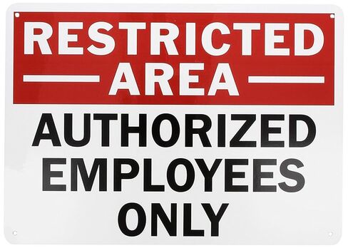 SmartSign "Restricted Area - Authorized Employees Only" Sign | 10" x 14" Aluminum in Saudi Arabia