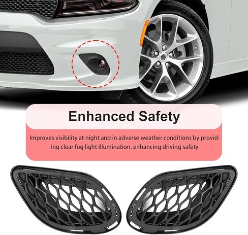 68280492AA Bumper Fog Light Grille Cover Bracket Kit Left and Right Side, Replacement for Dodge Charger GT 2018-2022 Charger SE 2015-2017, Replaces 68280493AA in Saudi Arabia