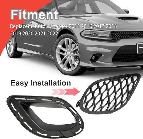 68280492AA Bumper Fog Light Grille Cover Bracket Kit Left and Right Side, Replacement for Dodge Charger GT 2018-2022 Charger SE 2015-2017, Replaces 68280493AA in Saudi Arabia