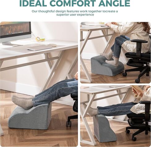 مسند قدم مريح من Ganondorf لتحت المكتب في العمل، متعدد الأغراض للقدم ووسادة رفع الساق ووسادة دعم الظهر ودعم مكتب اللفة، رغوة عالية الكثافة مع غطاء قابل للغسل in Kuwait
