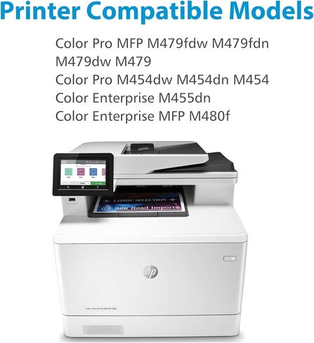 414X خراطيش حبر 4 عبوات عالية الإنتاجية متوافقة مع 414X تعمل من أجل Color Pro MFP M479fdw M479fdn M454dw M454dn M454 M479 حبر الطابعة مع رقاقة (أسود سماوي أصفر أرجواني) in Kuwait