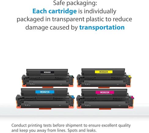 414X خراطيش حبر 4 عبوات عالية الإنتاجية متوافقة مع 414X تعمل من أجل Color Pro MFP M479fdw M479fdn M454dw M454dn M454 M479 حبر الطابعة مع رقاقة (أسود سماوي أصفر أرجواني) in Kuwait