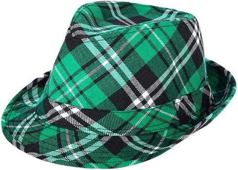Hat Green Plaid Hat and Bow Green Cowboy Top Hat Mardi Gras Irish Party Accessory Set for Men Women Supplies in Saudi Arabia