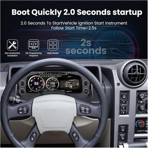 12.3" LCD Car Digital Dashboard Cluster Compatible with Hummer H2 2003 2004 2005-2009 Virtual Instrument Panel Speedometer Cockpit Upgrade in Saudi Arabia