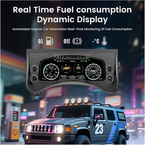 12.3" LCD Car Digital Dashboard Cluster Compatible with Hummer H2 2003 2004 2005-2009 Virtual Instrument Panel Speedometer Cockpit Upgrade in Saudi Arabia