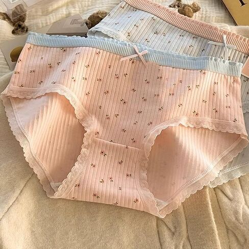 5 Packs Soft Cute Panties for Women, Comfortable Breathable underwear with Bow& Floral Pattern, Womens Underwear Briefs in Saudi Arabia