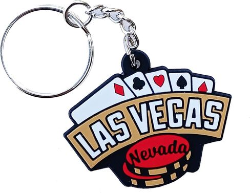 Vagabond Heart Las Vegas Keychain - PVC Rubber Las Vegas Nevada Key Ring - Purse or Bag Charm - Vegas Strip Souvenir Keyfob in Saudi Arabia