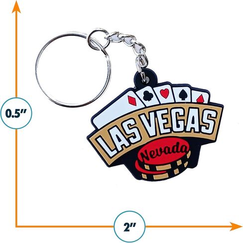 Vagabond Heart Las Vegas Keychain - PVC Rubber Las Vegas Nevada Key Ring - Purse or Bag Charm - Vegas Strip Souvenir Keyfob in Saudi Arabia