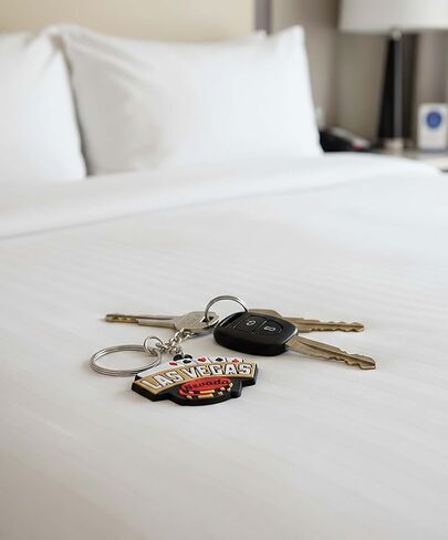 Vagabond Heart Las Vegas Keychain - PVC Rubber Las Vegas Nevada Key Ring - Purse or Bag Charm - Vegas Strip Souvenir Keyfob in Saudi Arabia