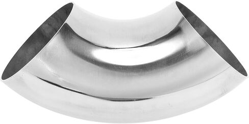 Motoforti 90 Degree Mandrel Bend Elbow Car Modified Exhaust Pipe Tubing Piping 3.5" Inch OD Thickness 1.2mm/18GA 89x215x1.2mm 201 Stainless Steel Silver Tone in Saudi Arabia