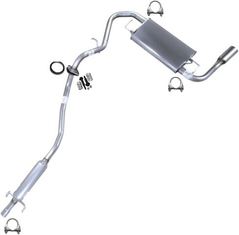 Northeastern Exhaust | Stainless Steel Resonator Pipe & Muffler Exhaust System Kit Compatible for Pontiac Vibe 2005-2008 Free Gasket, Clamps and Spring Bolt Kit Included in Saudi Arabia