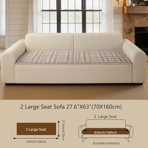 Couch Cover for Pets Plush, Non Slip Cozy Sofa Cover Pet Friendly, Soft Thick Fuzzy Sofa Slipcovers for 3 Cushions Washable Couch Sofa Funiture Protector(Light Brown,27.6'' x 63'') in Saudi Arabia