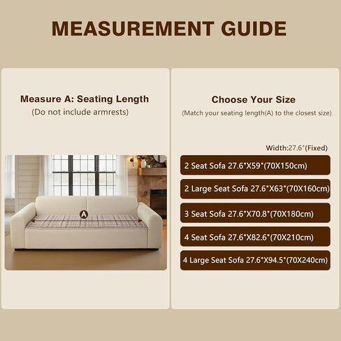 Couch Cover for Pets Plush, Non Slip Cozy Sofa Cover Pet Friendly, Soft Thick Fuzzy Sofa Slipcovers for 3 Cushions Washable Couch Sofa Funiture Protector(Light Brown,27.6'' x 63'') in Saudi Arabia