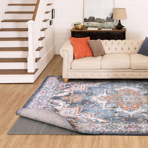 Mohawk Home Low Profile Waterproof Rug Pad Utility Solid Gray 9' X 12' Pet and Kid Proof Rug Pad Perfect for Kitchen, Living Room, Kids Room, Dining Room in Saudi Arabia