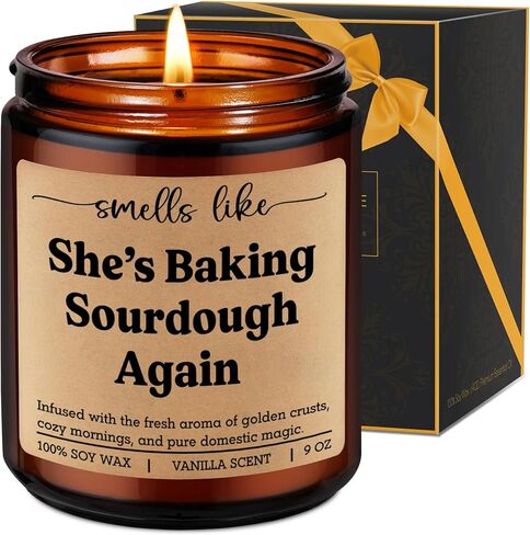 Fairy's Gift Candle, Sourdough Gifts for Bakers Women, Baking Gifts, Sour Dough Starter, Bread Baker Lovers Presents, Funny Birthday, Bakery Themed Presents for Sourdough Bread Maker Mom, Friend, Her in Saudi Arabia