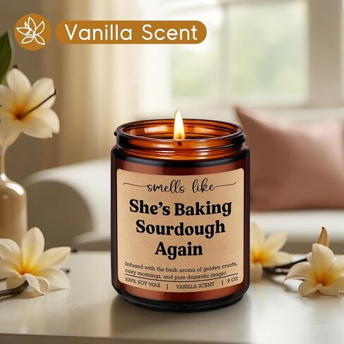 Fairy's Gift Candle, Sourdough Gifts for Bakers Women, Baking Gifts, Sour Dough Starter, Bread Baker Lovers Presents, Funny Birthday, Bakery Themed Presents for Sourdough Bread Maker Mom, Friend, Her in Saudi Arabia