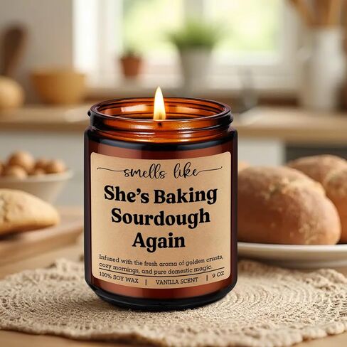 Fairy's Gift Candle, Sourdough Gifts for Bakers Women, Baking Gifts, Sour Dough Starter, Bread Baker Lovers Presents, Funny Birthday, Bakery Themed Presents for Sourdough Bread Maker Mom, Friend, Her in Saudi Arabia