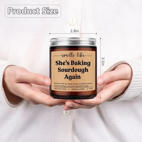 Fairy's Gift Candle, Sourdough Gifts for Bakers Women, Baking Gifts, Sour Dough Starter, Bread Baker Lovers Presents, Funny Birthday, Bakery Themed Presents for Sourdough Bread Maker Mom, Friend, Her in Saudi Arabia