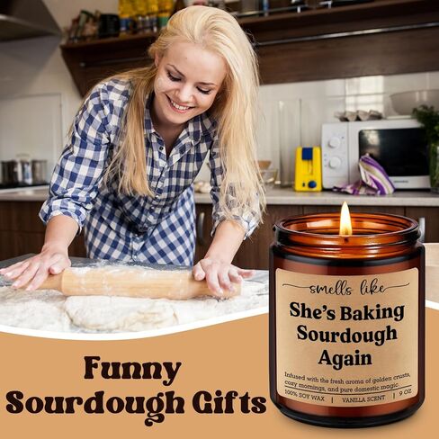 Fairy's Gift Candle, Sourdough Gifts for Bakers Women, Baking Gifts, Sour Dough Starter, Bread Baker Lovers Presents, Funny Birthday, Bakery Themed Presents for Sourdough Bread Maker Mom, Friend, Her in Saudi Arabia