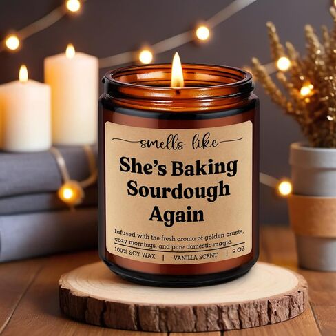 Fairy's Gift Candle, Sourdough Gifts for Bakers Women, Baking Gifts, Sour Dough Starter, Bread Baker Lovers Presents, Funny Birthday, Bakery Themed Presents for Sourdough Bread Maker Mom, Friend, Her in Saudi Arabia