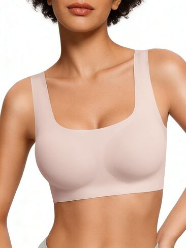Avidlove Women's Comfy Pullover Wireless Bra Seamless Bralettes No Underwire T Shirt Wirefree Wide Straps Sleep Bras Pink in Saudi Arabia