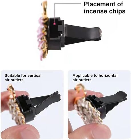 6 عبوات من مشابك فتحة تهوية السيارة مع 3 وسادات عطرية - ديكور فتحة تهوية على شكل زهرة الأقحوان للسيارة ومكيف الهواء المنزلي | الأبيض والوردي والذهبي الوردي | حامل معطر جو بلاستيكي آمن in Kuwait