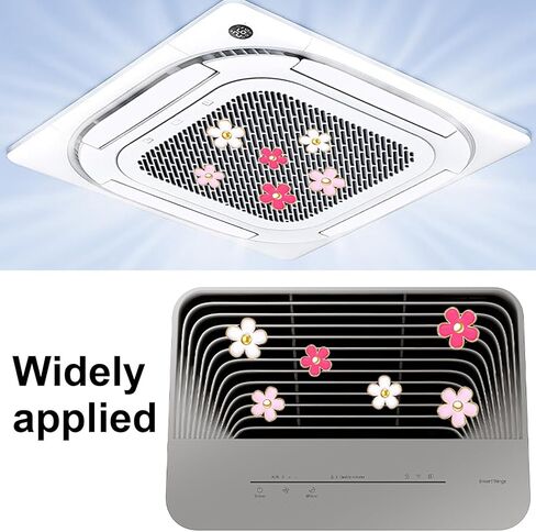 6 عبوات من مشابك فتحة تهوية السيارة مع 3 وسادات عطرية - ديكور فتحة تهوية على شكل زهرة الأقحوان للسيارة ومكيف الهواء المنزلي | الأبيض والوردي والذهبي الوردي | حامل معطر جو بلاستيكي آمن in Kuwait